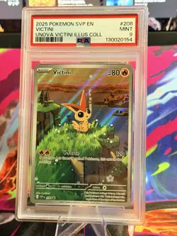 PSA 9 Victini Pokemon Card TCG - 2025 Unova Black Star Promo SVP #208 - Image 1
