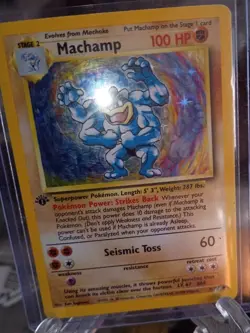 1995 1ST EDITION AUTHENTIC SUPER RARE HOLO FOIL MACHAMP POKEMON CARD!🔥 - Image 2