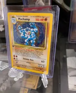 1995 1ST EDITION AUTHENTIC SUPER RARE HOLO FOIL MACHAMP POKEMON CARD!🔥 - Image 5
