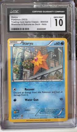 Staryu 004/034 – CGC 10 GEM MINT – 2023 TCG Classic Blastoise Deck Holo Pokemon - Image 1