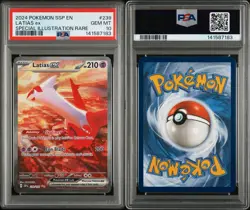 2024 POKEMON SSP EN-SURGING SPARKS SPECIAL ILLUSTRATION RARE LATIAS EX PSA 10 - Image 3