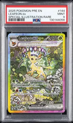 2025 POKEMON PRE EN-PRISMATIC EVOLUTIONS #144 LEAFEON EX PSA 9 - Image 1