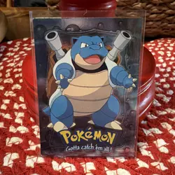 1999 Blastoise Topps Pokemon Movie Edition Black Logo E9 of 12 Holo - Image 1