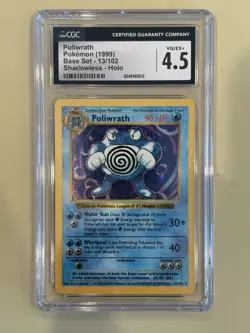 Pokemon Poliwrath Shadowless Base Set - 1999 CGC 4.5 VG/EX+ - Image 1