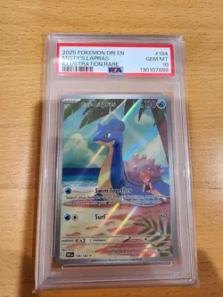 Pokemon Destined Rivals Misty's Lapras Illustration Rare 194/182 Psa10 - Image 1