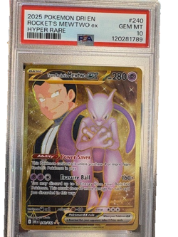 PERFECT PRISTINE PSA 10 Pokemon TCG Team Rocket’s Mewtwo 240/182 Destined Rivals - Image 1