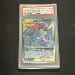 2019 POKEMON SUN & MOON UNBROKEN BONDS FULL ART/GRENINJA & ZOROARK GX PSA 10 - Image 1