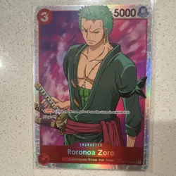 One Piece Roronoa Zoro OP01-025 Romance Dawn Character Holo Rush 5000 Power - Image 1