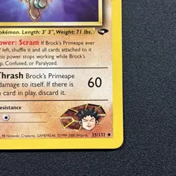 Brock's Primeape 35/132 Gym Challenge Non-Holo WOTC Pokemon Card Near Mint NM - Image 5