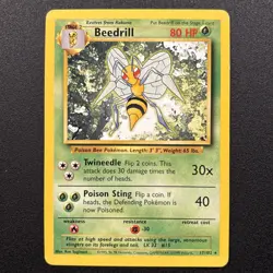 Beedrill 017/102 Base Set Vintage WoTC Pokemon Card Near Mint NM - Image 1