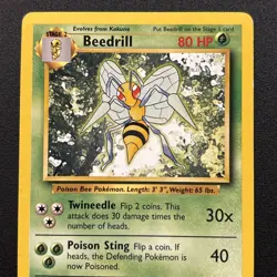 Beedrill 017/102 Base Set Vintage WoTC Pokemon Card Near Mint NM - Image 2