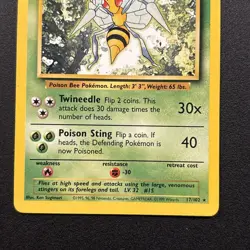 Beedrill 017/102 Base Set Vintage WoTC Pokemon Card Near Mint NM - Image 3