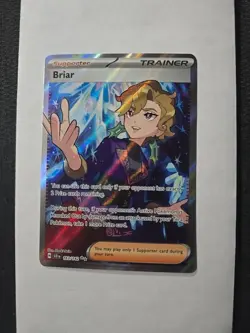 Pokemon TCG Briar Full Art Trainer Stellar Crown Ultra Rare Card 163/142 - Image 1