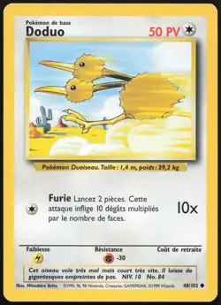 Carte Pokemon Doduo 48/102 Set de base Francais - Image 1
