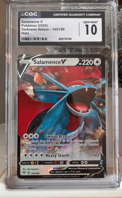 Salamence V 143/189 – CGC 10 GEM MINT – 2020 Darkness Ablaze – Pokemon - Image 1