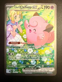 Pokemon TCG Lillie's Clefairy EX Journey Together SIR 184/159 NM Condition - Image 1