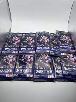 One Piece TCG The Azure Sea's Seven Booster Pack Japanese OP-14 10 Pack Bundle - Image 1