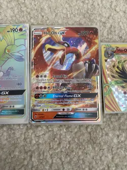 Pokemon TCG Ho-Oh GX, BREAK, EX Card Lot - 4 Holo Fire Cards English - Image 3