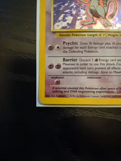Pokemon Mewtwo TCG Base Set 2 Holo Card 10/130 Unlimited Holo Rare MP - Image 2