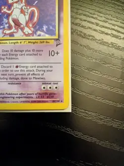 Pokemon Mewtwo TCG Base Set 2 Holo Card 10/130 Unlimited Holo Rare MP - Image 3