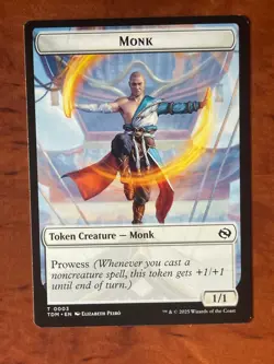 Monk / Dragon Illusion Token MTG Magic the Gathering Card NM Near Mint TDC - Image 1