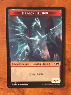 Monk / Dragon Illusion Token MTG Magic the Gathering Card NM Near Mint TDC - Image 2