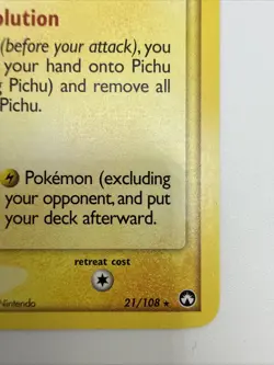 Pichu 21/108 EX Power Keepers Regular Rare Pokemon Card - Image 5
