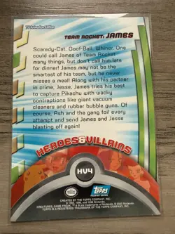 Topps Pokemon Team Rocket James HV4 Card Heroes Villians Animation Set Blue Logo - Image 2
