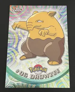 2000 Topps Chrome Pokemon #96 Drowzee Rare Card TV Animation Series Vintage - Image 1