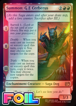 x1 Summon: G.F. Cerberus FOIL FIN Final Fantasy MTG 162 M/NM 1x - Image 1