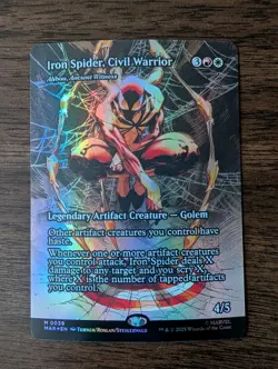 Foil MTG Marvel Universe IRON SPIDER, CIVIL WARRIOR Borderless Foil NM (0039) - Image 1