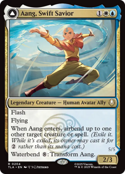 Aang, Swift Savior // Aang and La, Ocean's Fury (FOIL) x1 - MTG TLA #204 - Image 1