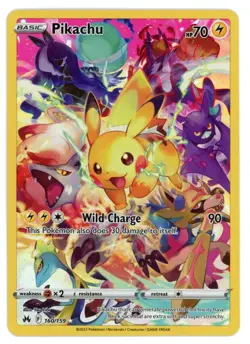 PIKACHU 2023 Pokemon Sword & Shield Crown Zenith #160 Secret Rare - Image 1