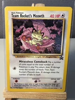 Pokemon TCG Team Rockets Meowth #18 Black Star Promo Card 2000 - Image 2