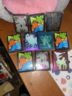 Lot Of 10 Pokemon Official TCG Sleeves (65&64 Ct.) Factory Sealed - Image 1