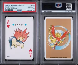 PSA 10 GEM MINT 2000 POKEMON GOLD VERSION #155 CYNDAQUIL ACE OF HEARTS - Image 1