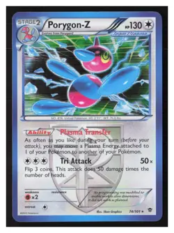 Plasma Blast #74/101 Porygon-Z Holo(Team Plasma) LP Pokemon - Image 1