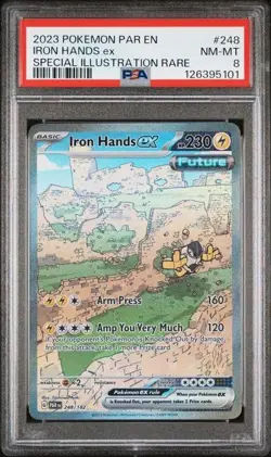 🔥 2023 Pokemon Paradox Rift Iron Hands ex SIR #248 PSA 8 NM-MT 🔥 - Image 1
