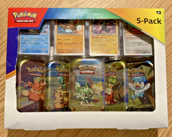 Pokemon TCG Paldea Friends Mini Tin 5-Pack Factory Sealed Costco Exclusive - Image 1