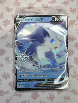Alolan Vulpix V 033 Holiday Advent Calendar Snowflake Stamp Pokemon Card Sealed - Image 1