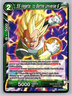 SS Vegeta to Battle Universe 6 BT16-053 C Dragon Ball Super Card Game Saiyan - Image 1