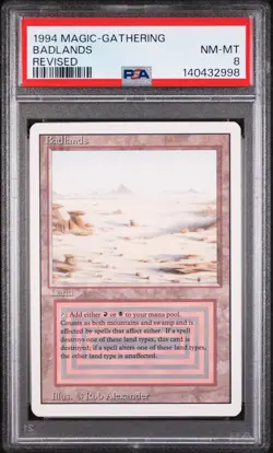 1994 MTG REVISED ED BADLANDS PSA 8 - Image 1