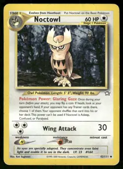 Pokemon Tcg Noctowl #42 Pokemon Neo Genesis MP - Image 1