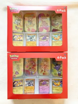 Pokemon 4 Pack Sam’s Tins X2, Scarlet & Violet 151, 8 Different Tins New Sealed - Image 1