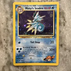 Misty's Seadra PRERELEASE 9/132 Swirl Gym Heroes Unlimited Holo Pokemon LP - Image 1