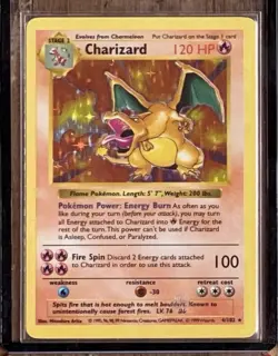 Charizard 004/102 Base Set Shadowless Unlimited Holo Rare 120 HP Pokemon Card - Image 1