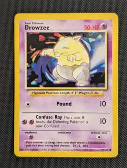 Drowzee 49/102 - Base Set (4th Print) ALIGNMENT PRINT LAYER ERROR/MISPRINT CARD - Image 1