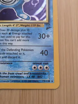 Poliwrath Holo 15/130 WOTC Base Set 2 Rare LP Vintage Pokemon Card - Image 5