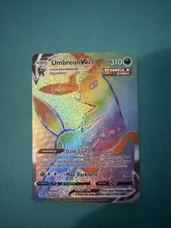 Pokemon TCG: Umbreon VMAX Rainbow Secret Rare Card 214/203 EvolvingSkies SWSH NM - Image 1
