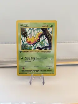 1999 Pokemon TCG Base Set Weedle Card #69/102 1st Edition Shadowless - Image 1